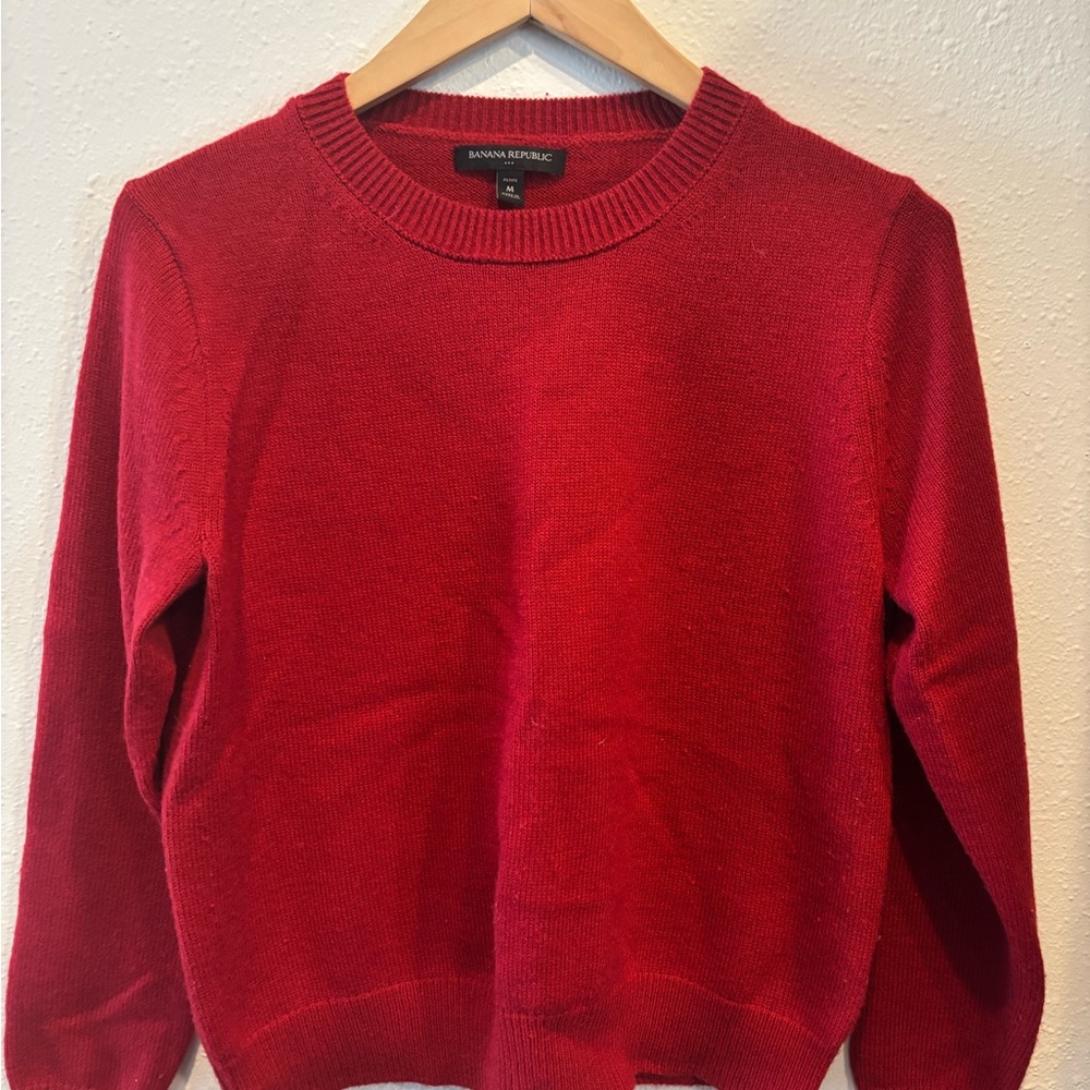 Banana Republic Red Crew Neck Sweater med petite